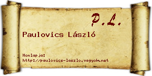 Paulovics László névjegykártya