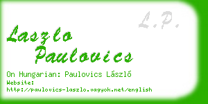 laszlo paulovics business card