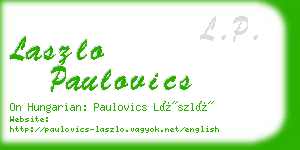 laszlo paulovics business card